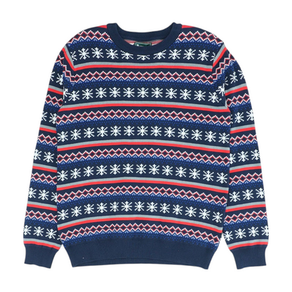 Navy Print Pullover Sweater