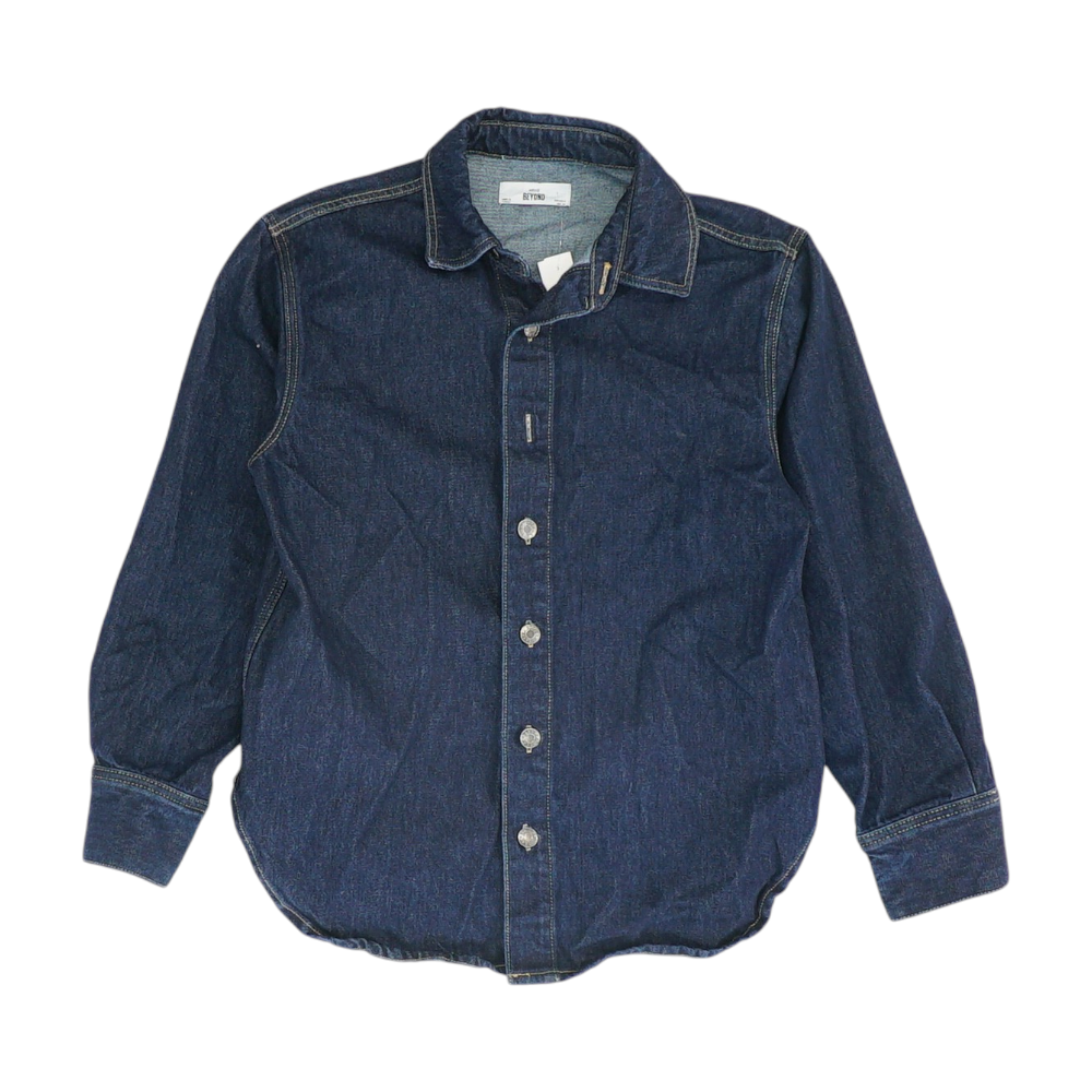 Navy Solid Long Sleeve Button Down