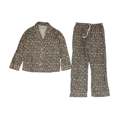 Green Print Pajama Set