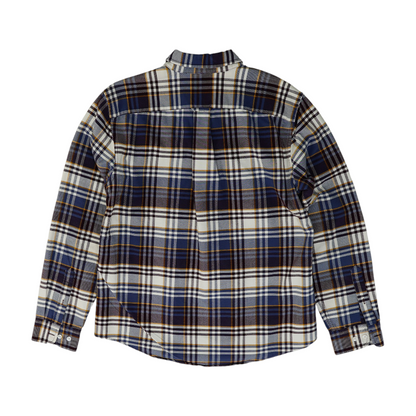 Navy Plaid Long Sleeve Button Down