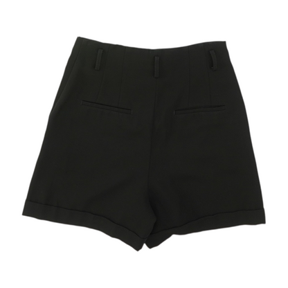 Black Solid Casual Shorts