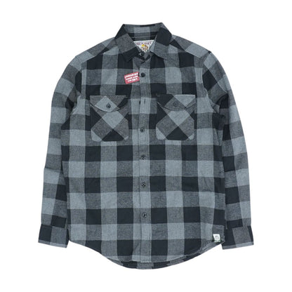 Gray Check Flannel Button Down
