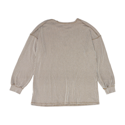 Beige Plus Striped Blouse