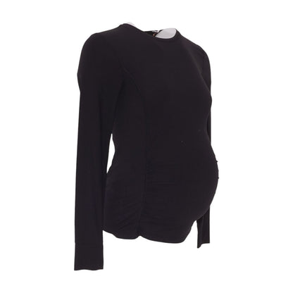 Black Maternity Crewneck Knit Top