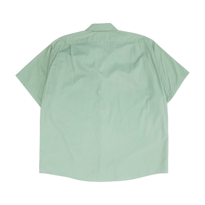 Green Striped Short Sleeve Button Down