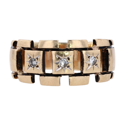 14K Yellow Gold Diamond Band Ring