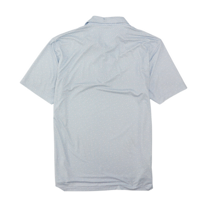 White Print Short Sleeve Polo