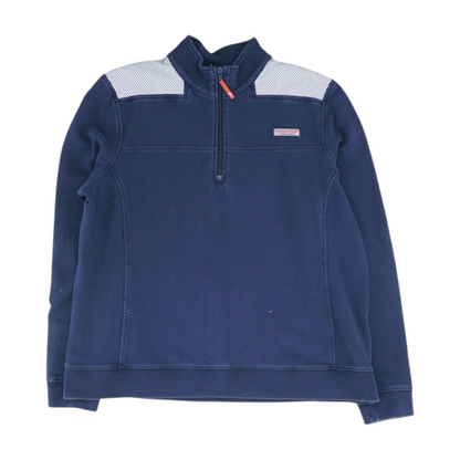 Navy Color Block 1/4 Zip Pullover