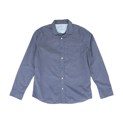 Navy Polka Dot Long Sleeve Button Down