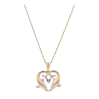 1/10 ctw 14K Two-Tone Gold Diamond Pendant Necklace