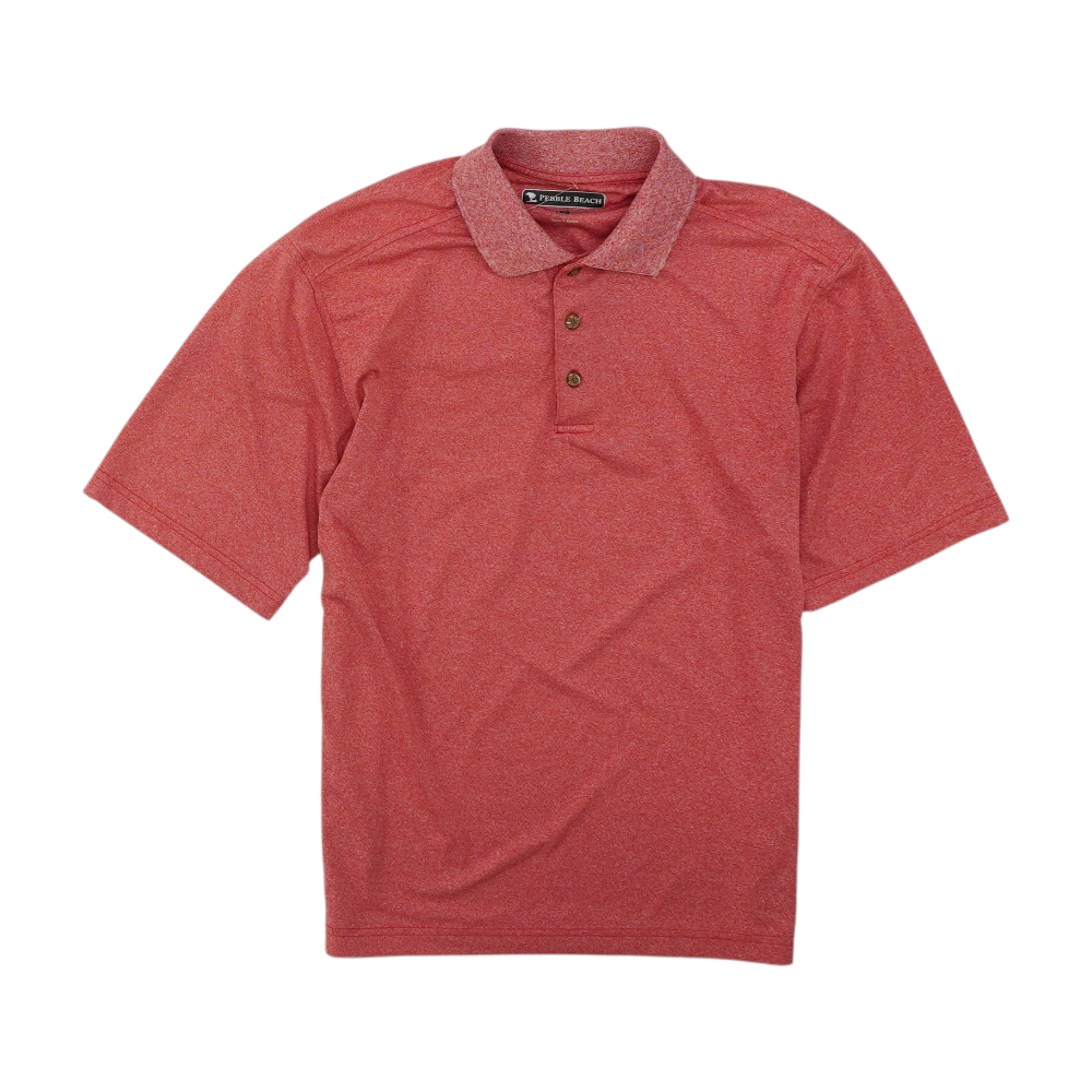 Pebble Beach Red Solid Short Sleeve Polo – Image 1