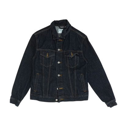 Navy Solid Denim Jacket