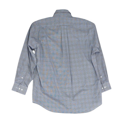 Navy Plaid Long Sleeve Button Down