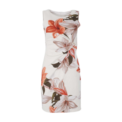 Beige Floral Mini Dress