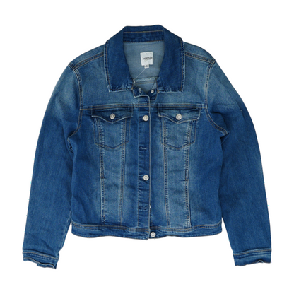 Blue Solid Denim Jacket