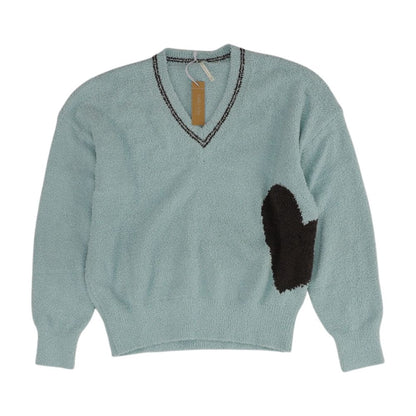 Blue Hearts V-Neck Sweater
