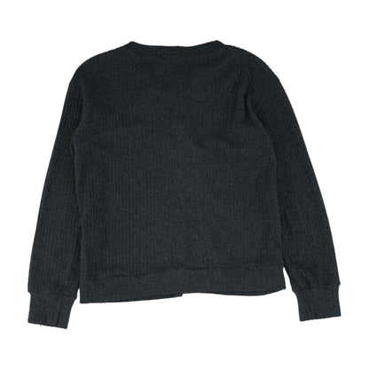 Gray Solid Knit Top