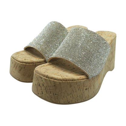 Silver Wedged Sandals