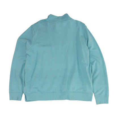 Blue Solid 1/4 Zip Pullover