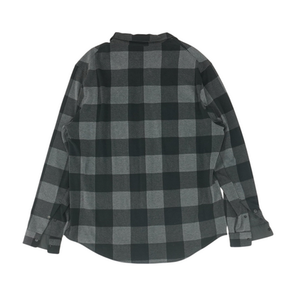 Gray Plaid Flannel Button Down