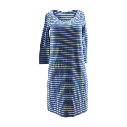 Blue Striped Midi Dress