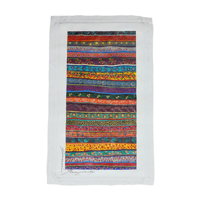 Hand-Painted Vertical Stripe Textile