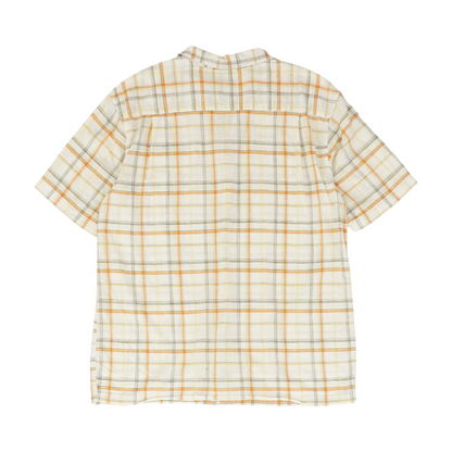 Orange Plaid Short Sleeve Button Down