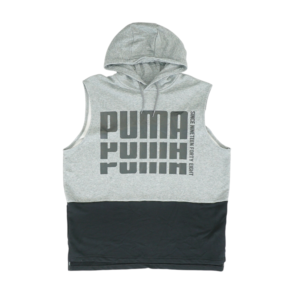 Gray Color Block Hoodie Pullover