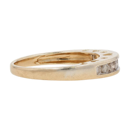3/4 Ct 14K Gold Channel Set Round Diamond Anniversary Ring