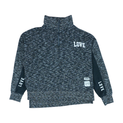 Black Color Block 1/4 Zip Pullover