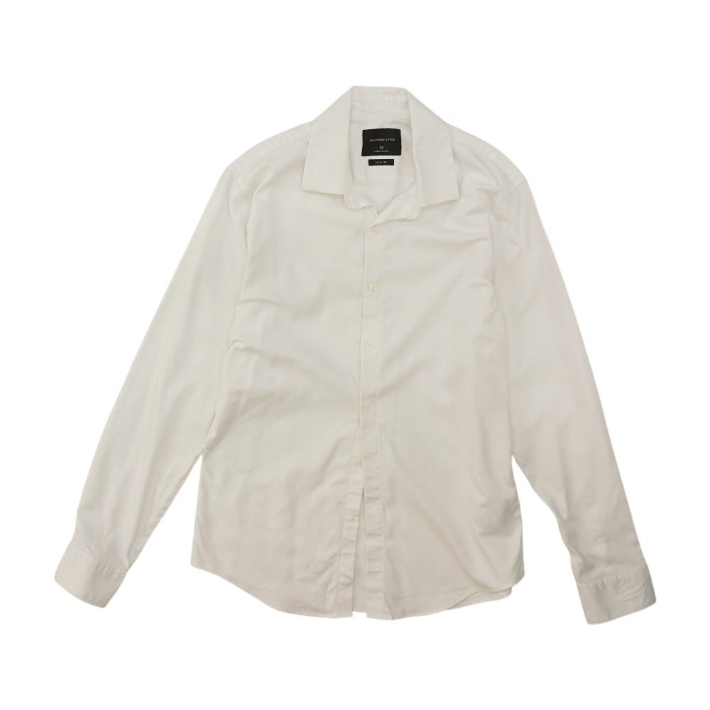 White Solid Long Sleeve Button Down