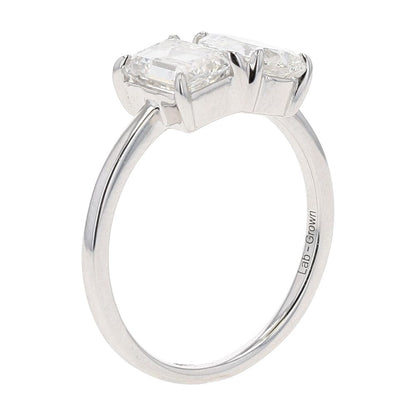 2 Ct 14K White Gold Lab Grown Diamond Toi Et Moi Engagement Ring