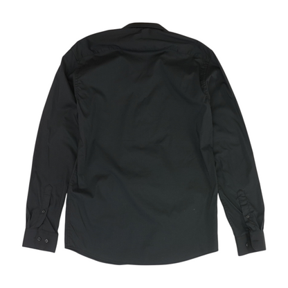 Black Solid Long Sleeve Button Down