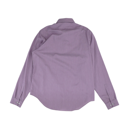 Purple Solid Long Sleeve Button Down