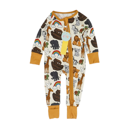 Beige Print One-Piece