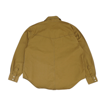 Brown Solid Flannel Button Down