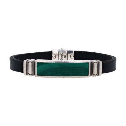 Sterling Silver Malachite Bangle Bracelet