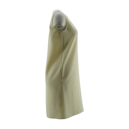 Beige Solid Midi Dress