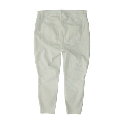 White Solid 5-Pocket Capris