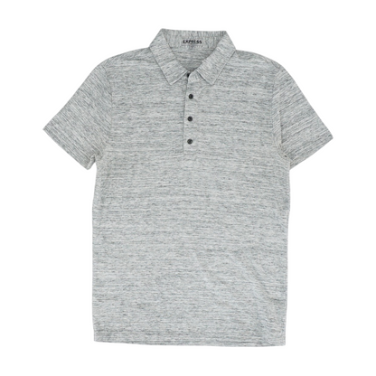 Gray Solid Short Sleeve Polo