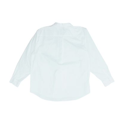 White Solid Long Sleeve Button Down