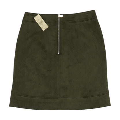 Green Solid Midi Skirt