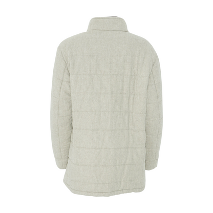 Beige Solid 100%Wool Jacket