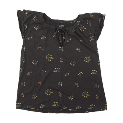 Gray Floral Blouse