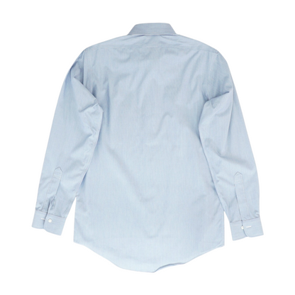 Blue Solid Long Sleeve Button Down