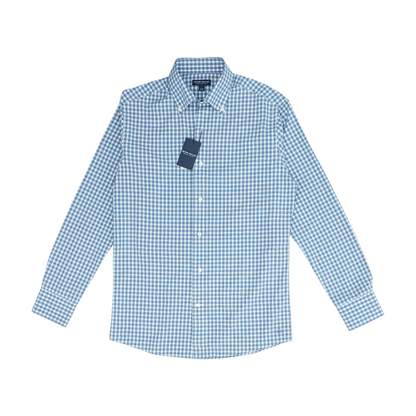 Blue Plaid Long Sleeve Button Down