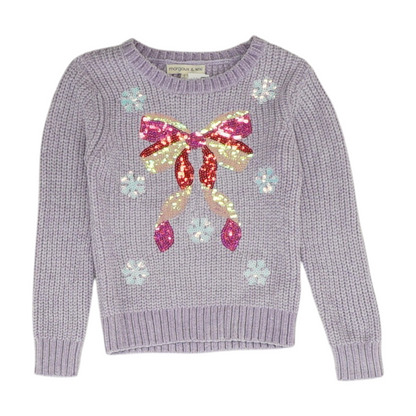 Purple Graphic Pullover Sweater