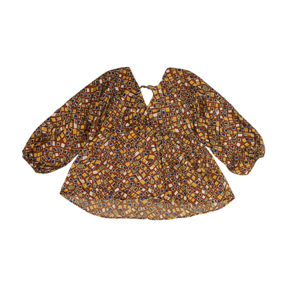 Brown Abstract Blouse