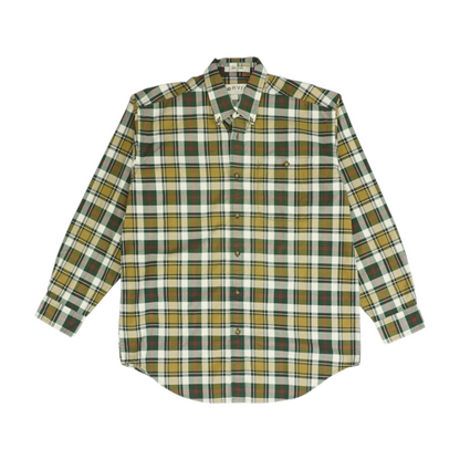 Green Plaid Long Sleeve Button Down