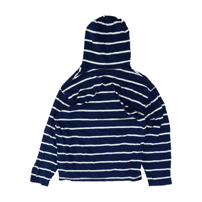 Navy Striped Hoodie Pullover